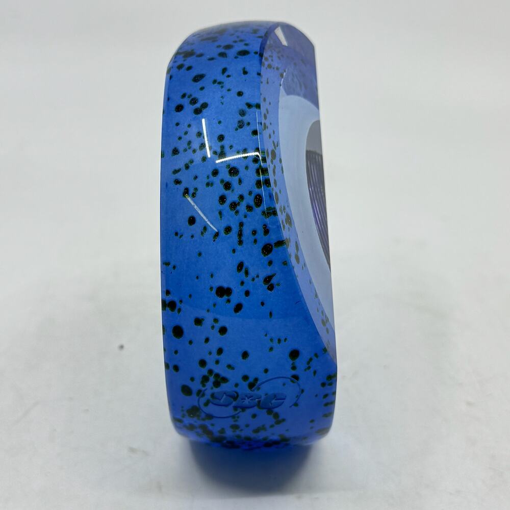 SBC Hand Blown Art Glass Blue Vortex Paper Weight Signed - Picture 4 of 7